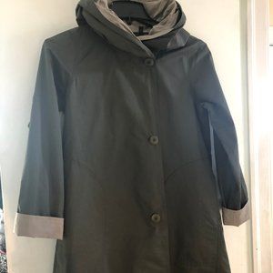 EILEEN FISHER reversible rain coat with hood